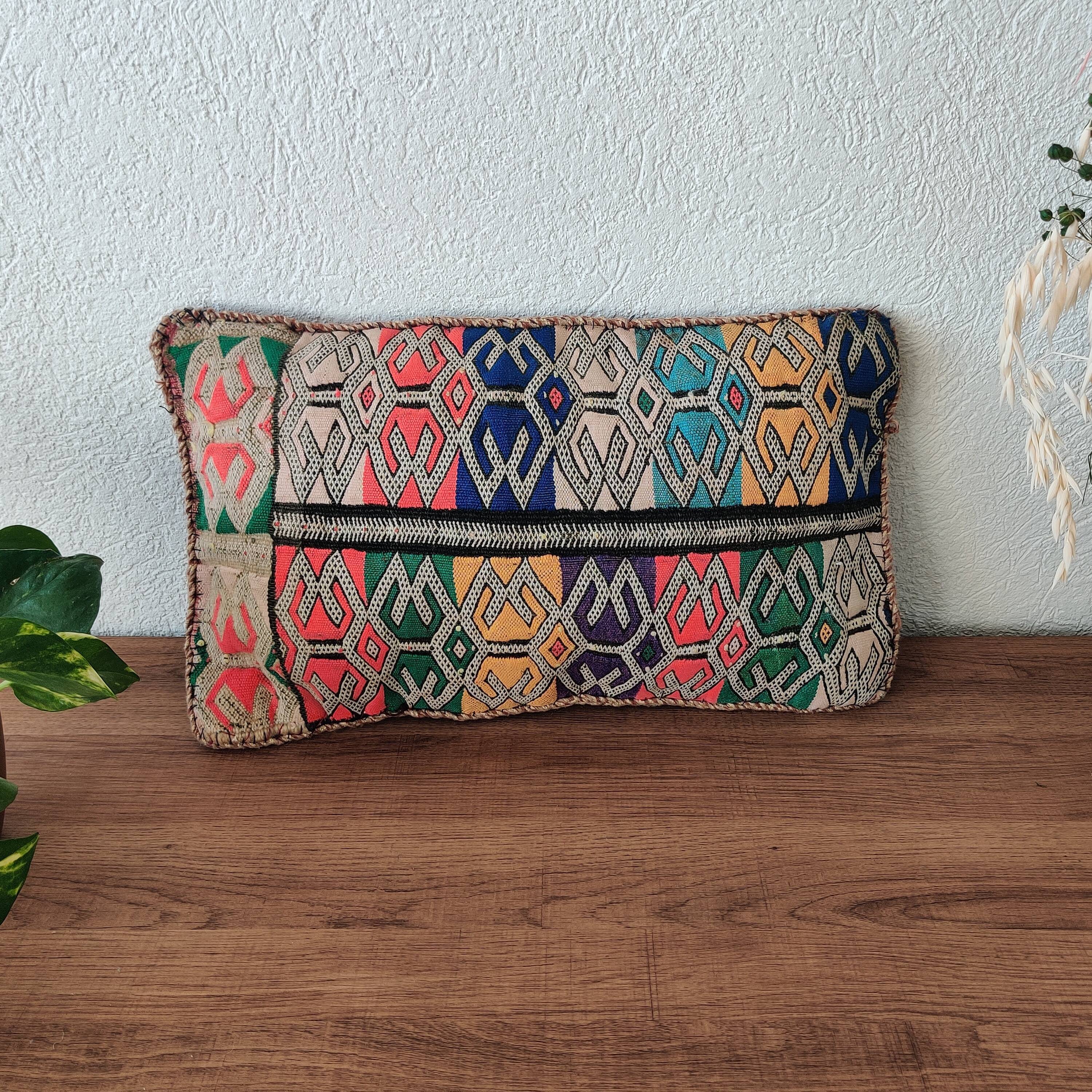 Vintage coloured Moroccan Kilim cushion