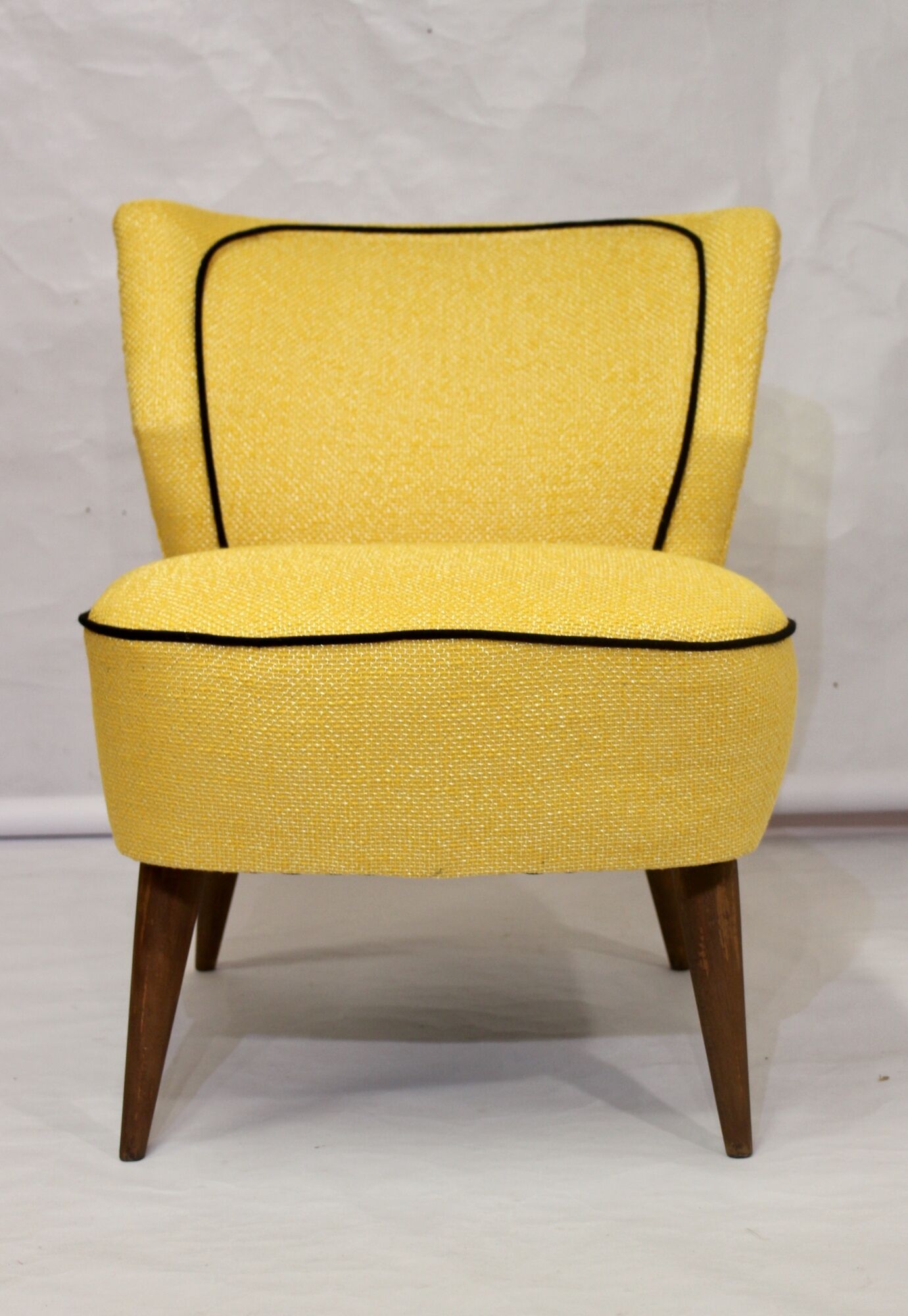 Vintage cocktail armchair from the 50's restored Kenzo fabric Lelievre Edition