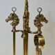 Neoclassical Brass Fire Tool Set with Horse Head Handles, in the