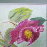 Hellebores painting, signed framed painting