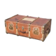 Old travel trunk made of wood and brass