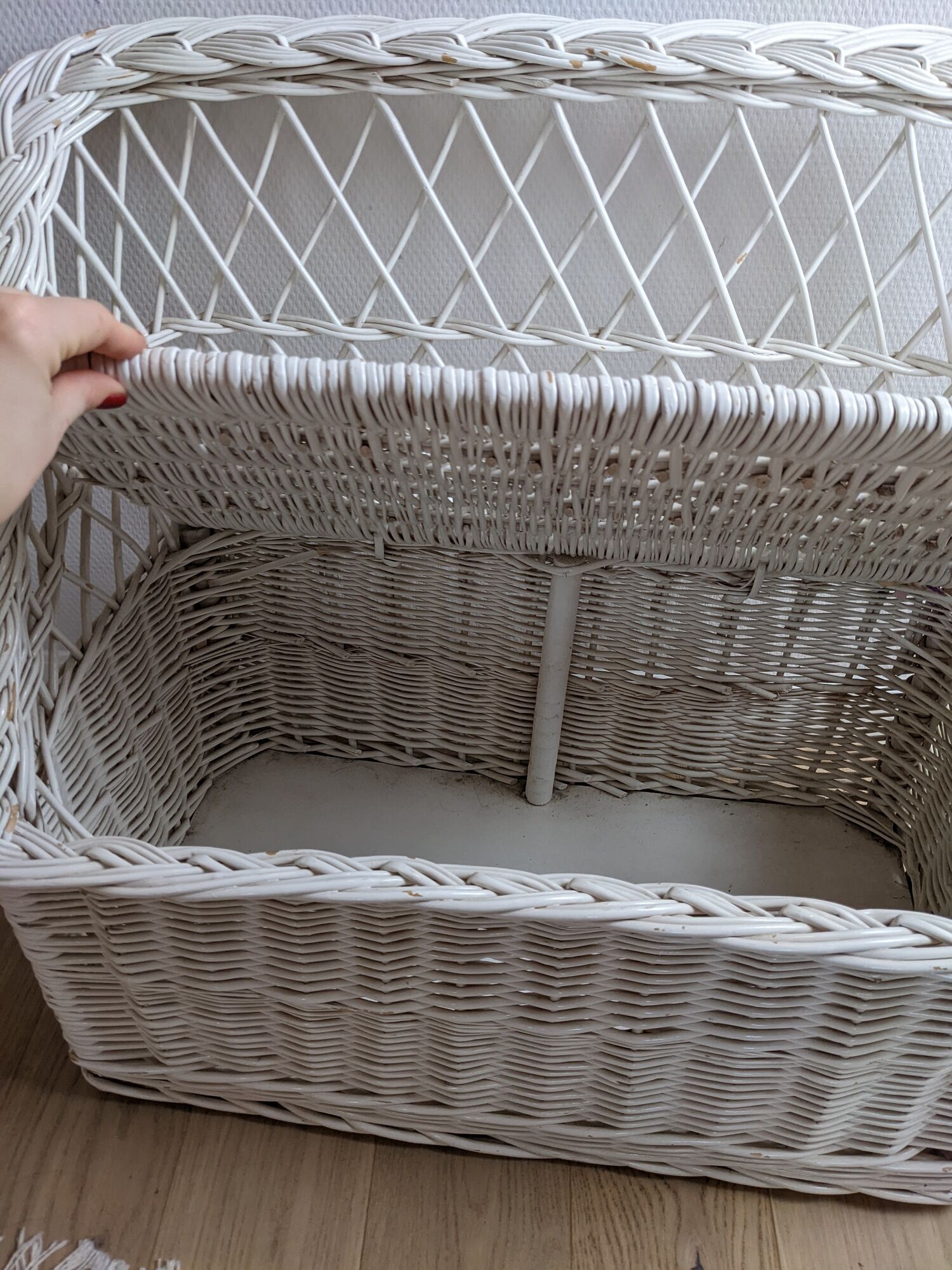 Bench storage chest vintage children's armchair in wicker rattan