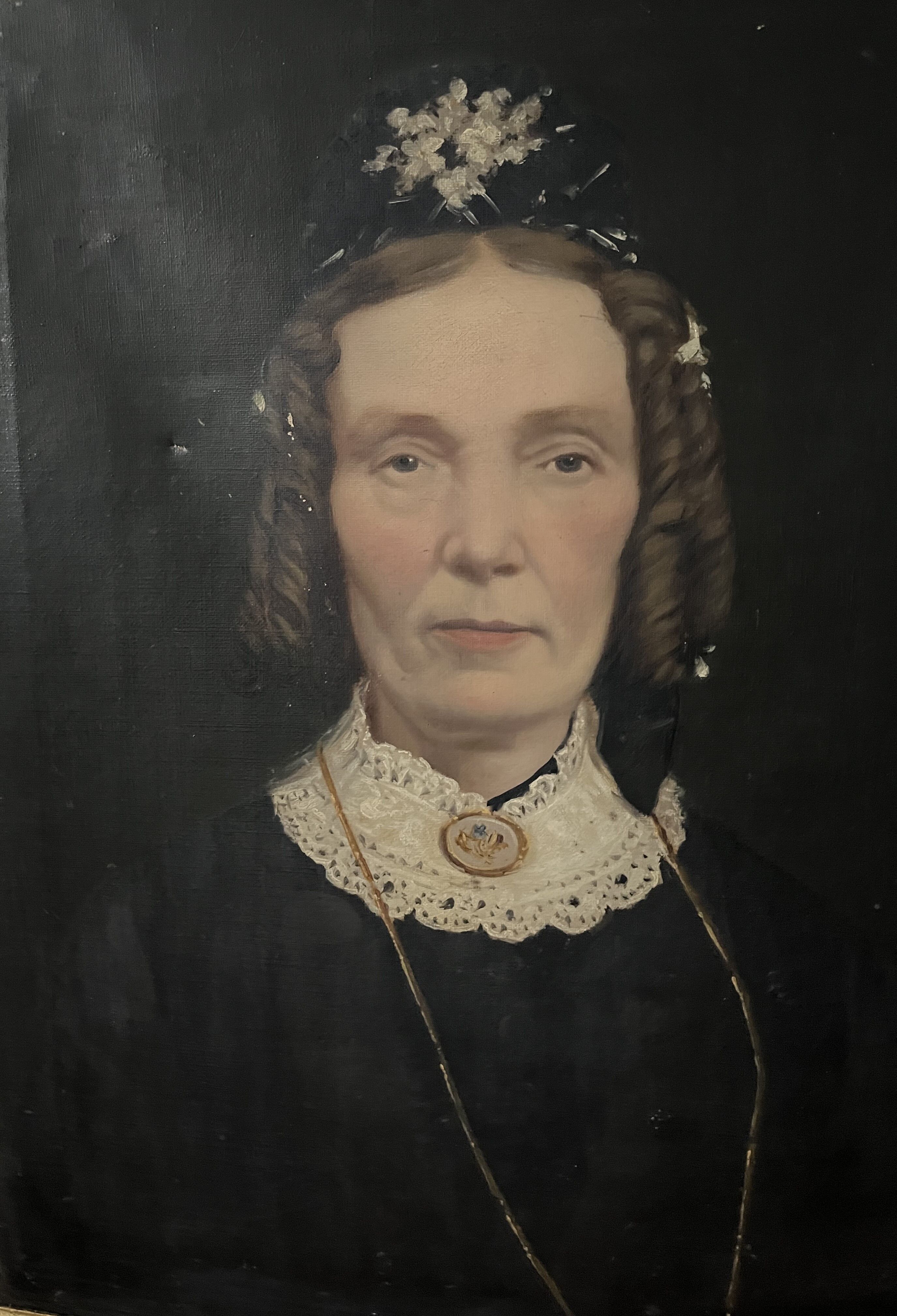 Oil on canvas portrait of a woman