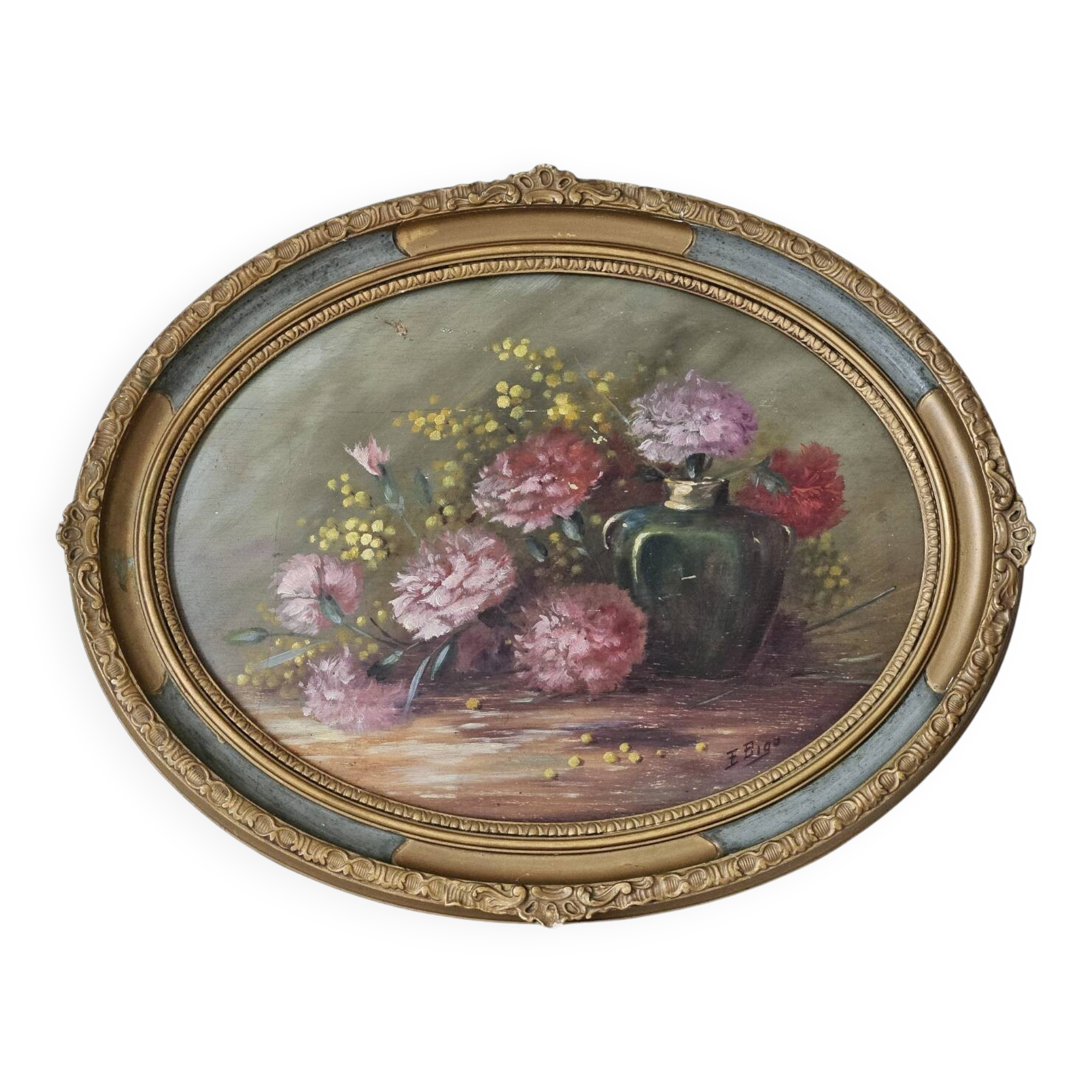 Painting, oil on wood framed, 20th century
