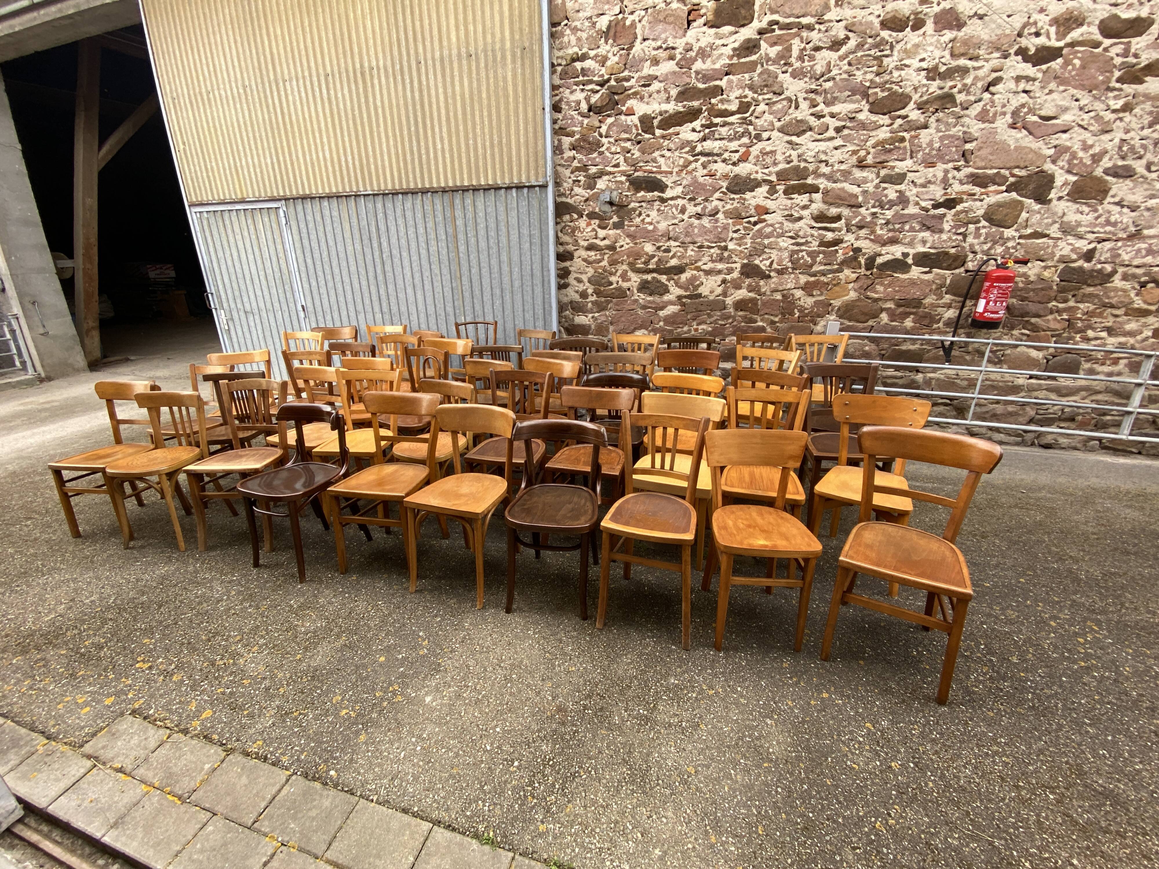 50 mismatched bistro chairs French Restaurant THonet mismatch wood bistro bentwood chairs baumann