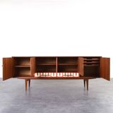 Mid-Century Op-Art Hand-Painted Teak Sideboard, 1960s
