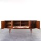 Mid-Century Op-Art Hand-Painted Teak Sideboard, 1960s
