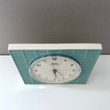 Vintage dugena wall clock, ceramic clock, pastel green, mid century clock