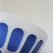 Old DIGOIN faceted blue bowl from the 1950s.