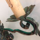 Applique vintage en tole peinte effet vert de gris