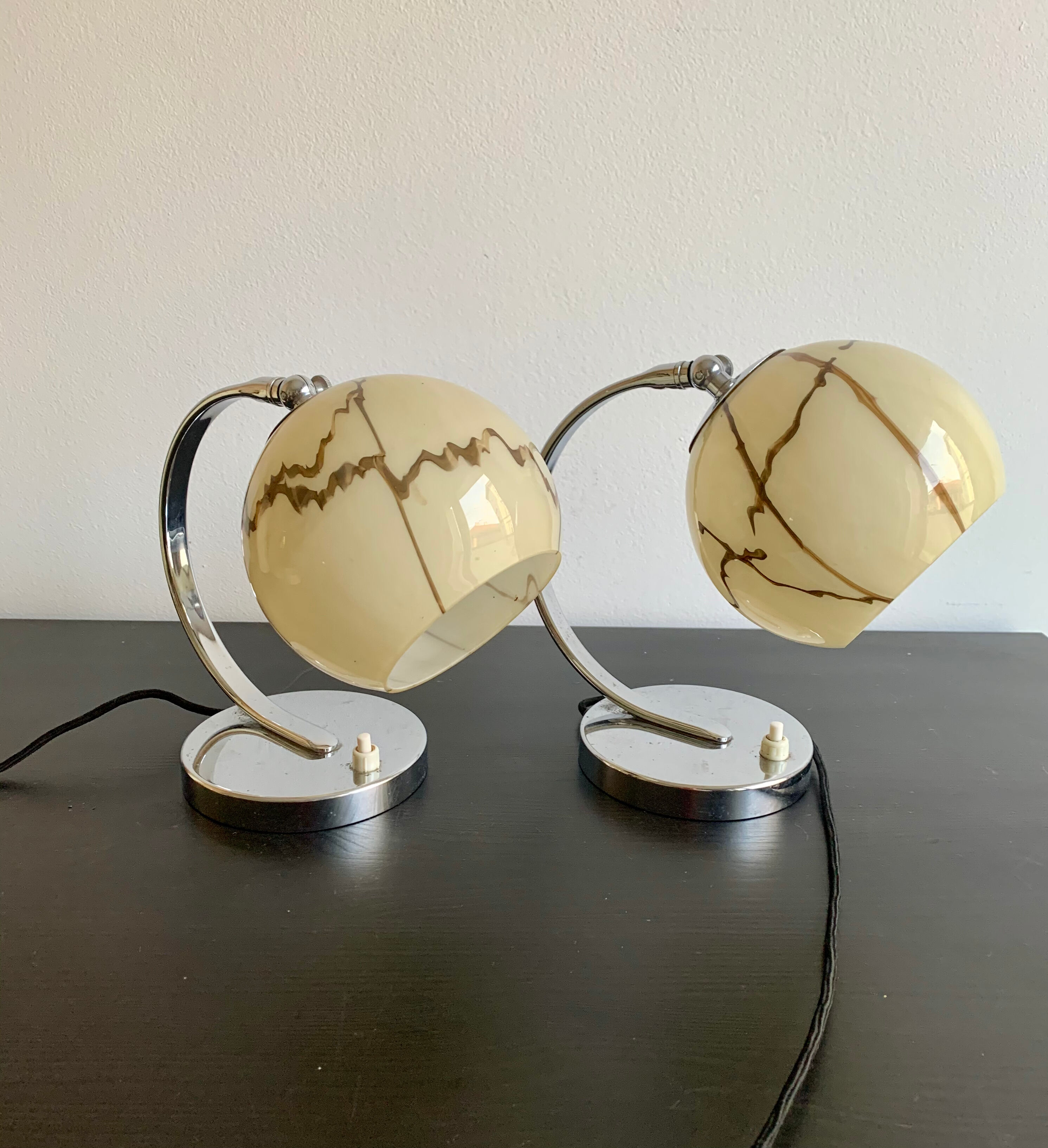 Pair of Art Deco lamps,  1950s