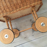 Rattan doll's pram