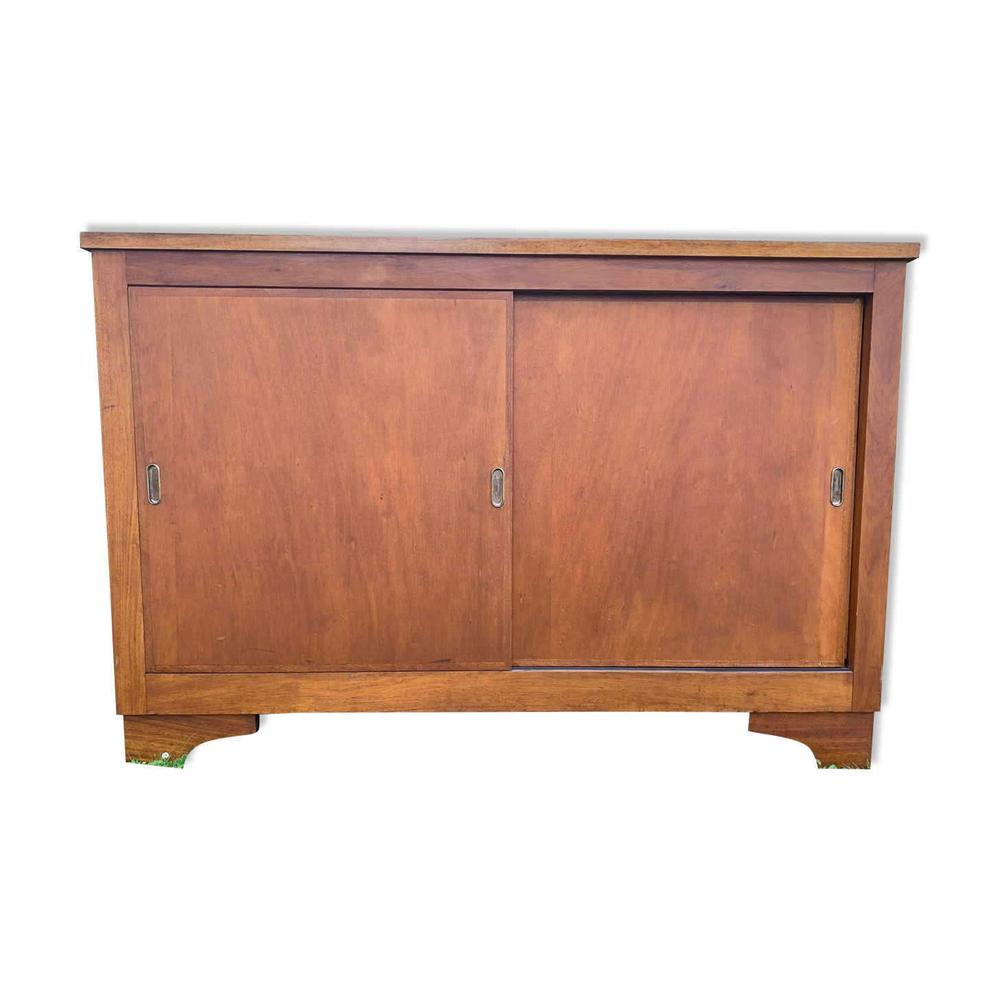 Vintage school cabinet with sliding doors