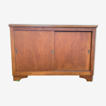 Vintage school cabinet with sliding doors