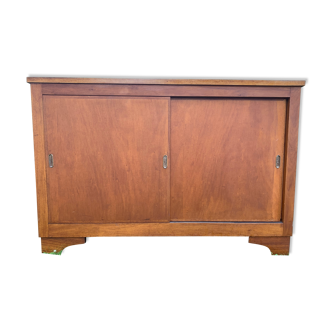 Vintage school cabinet with sliding doors