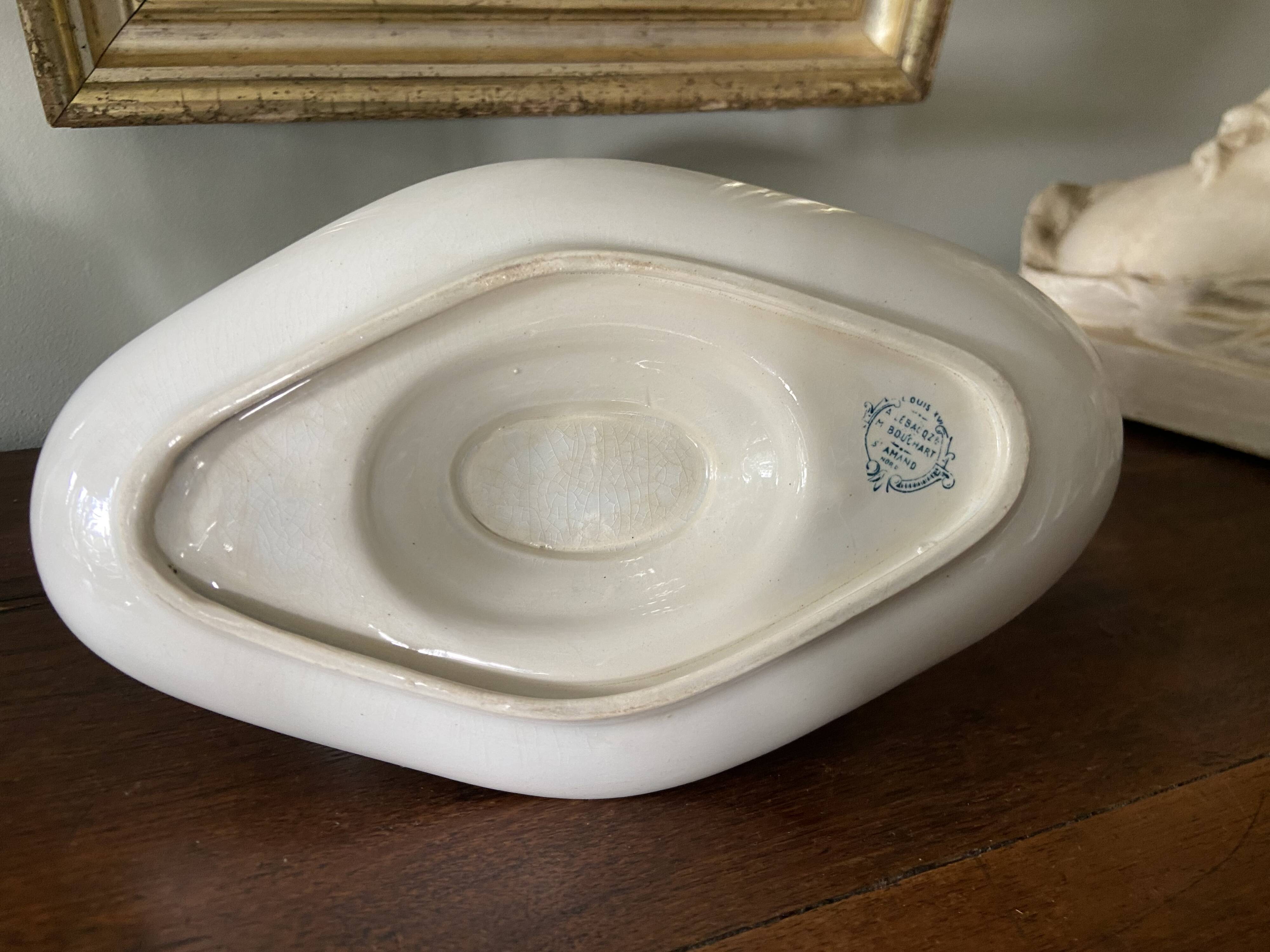 A.Lesacqz and M.Bouchart earthenware gravy boat, ST Amand