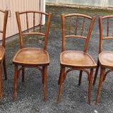 4 chaises bois courbé 1920/1940.