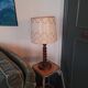 Lampe en bois tourné en spirale 70's