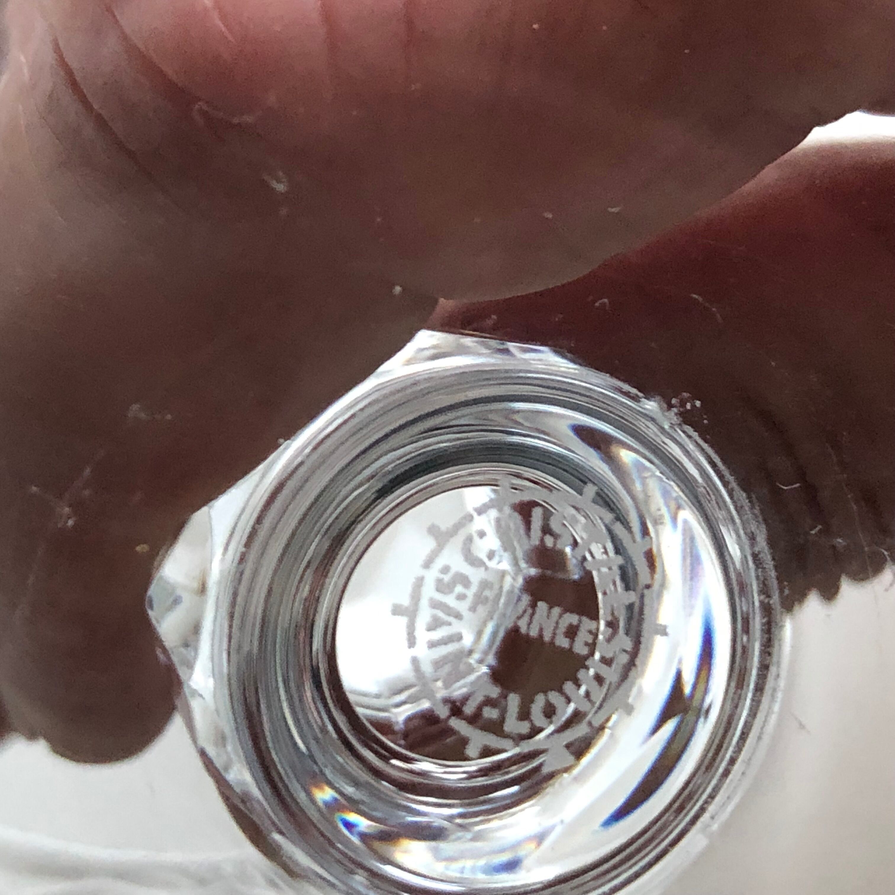 6 Champagne glasses in cut crystal from Saint Louis
