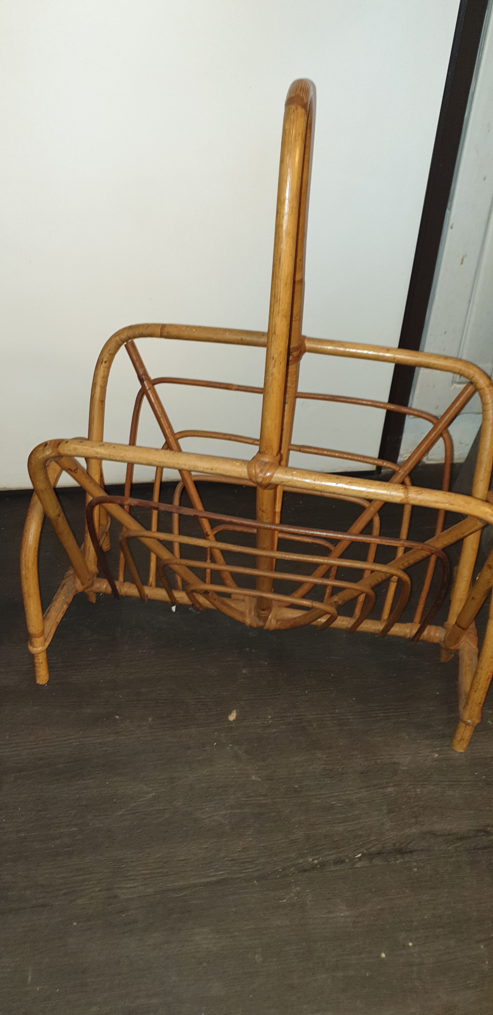 Rattan magazine holder