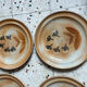 6 assiettes plates en grès 
