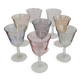 Verres à pieds colorés anciens
