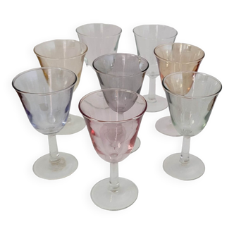 Antique coloured foot glasses
