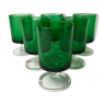 Lot de six verres de couleur verte