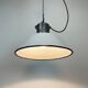 Industrial White Enamel Industrial Lamp with Cast Aluminium Top from EOW, 1950s