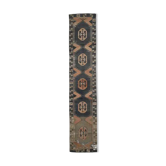 Tapis couloir en laine et coton fait main Oushak turc des années 1970, 112x574.