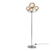 Lampadaire en chrome et verre de style espace moyen siècle allemand de Hustadt Leuchten, années 1960