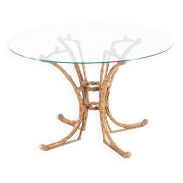 Bamboo-style painted brass table