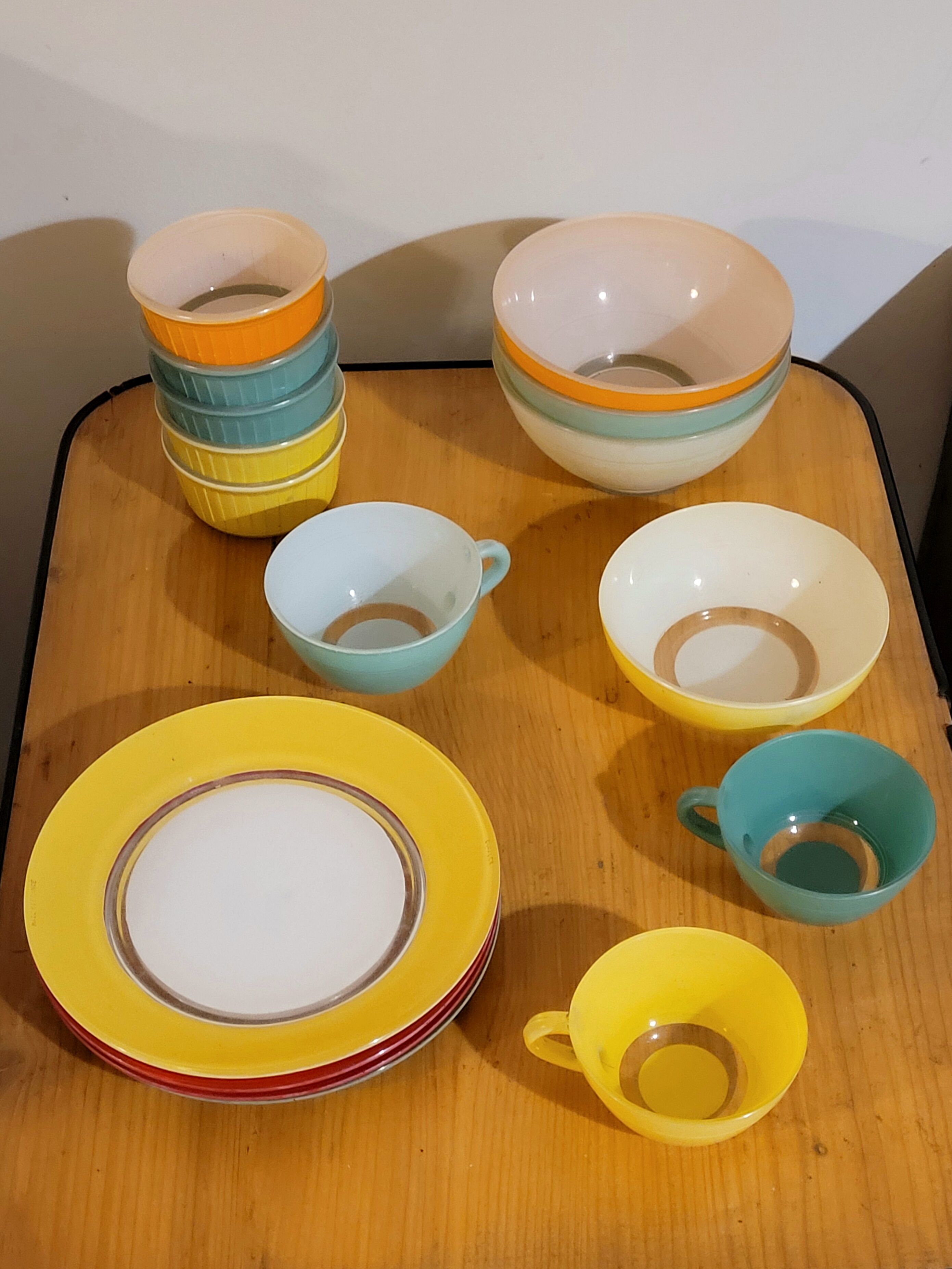 Lot service duralex couleur - vintage