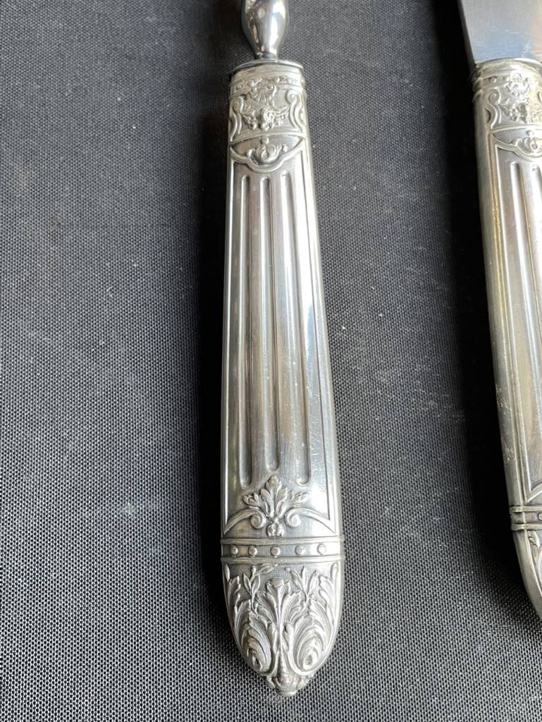 Silver cutting service stuffed in a case - ATE Guichard & Émile Puiforcat - 19th century