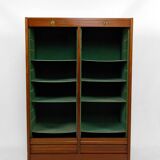 Notary's furniture / double curtained filing cabinet in mahogany, Art Deco / Industrial, France, circa 1940