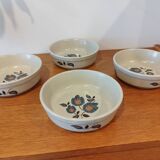 Set of 4 St Amand Sologne earthenware bowls