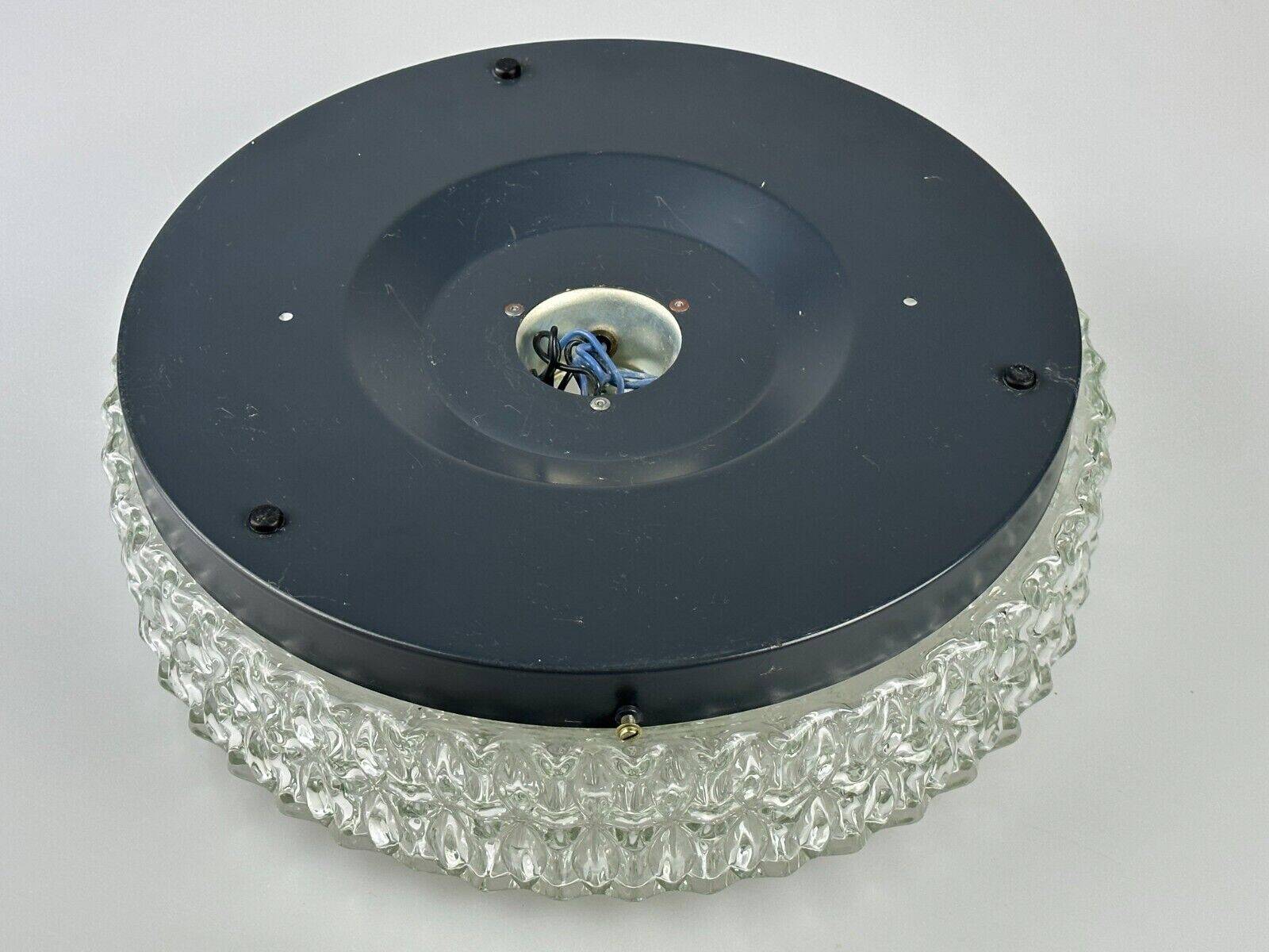 60s 70s ceiling lamp Hustadt Leuchten Germany Plafoniere glass & metal