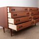 Large double chest of drawers, Danish in teak, 8 drawers, by Dyrlund 1960.