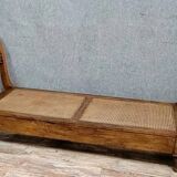 Recamier ou chaise longue époque Consulat en merisier massif vers 1800