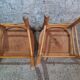6 vintage bistro chairs from the 1950s, beech wood, repainted mismatched seats.