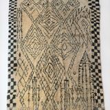 Moroccan Berber carpet Boujaad ecru with gray patterns 290x203cm