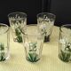 6 Verres gobelets anciens Décor de muguet sérigraphié