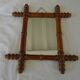 Antique turned wooden mirror in bamboo style, late 19th century A116