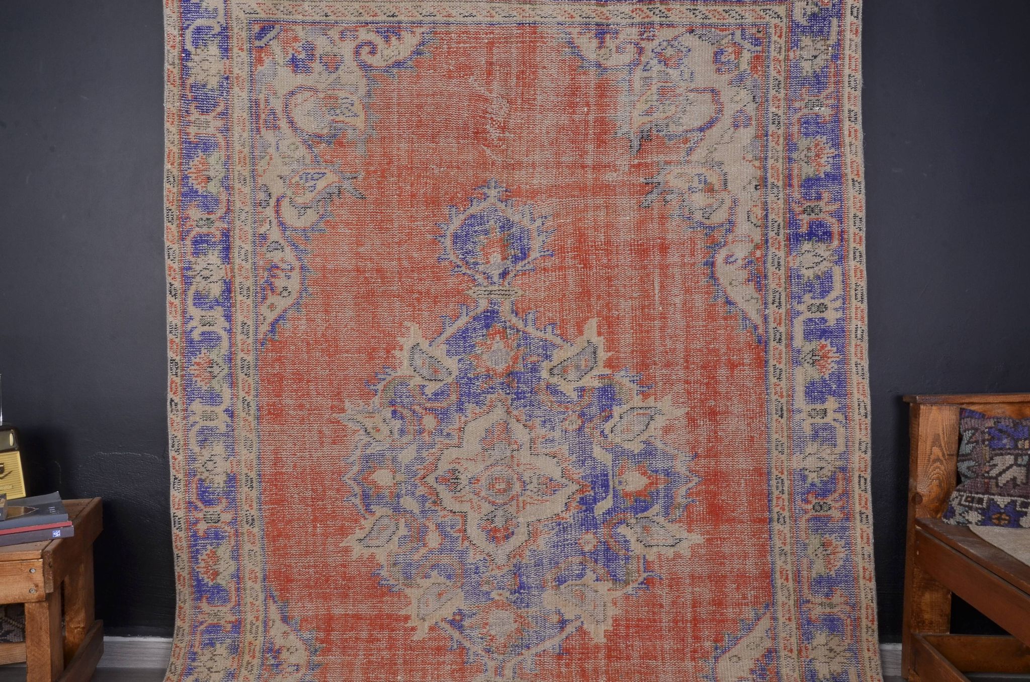Tapis Oushak vintage fait main Anatique sku 2300