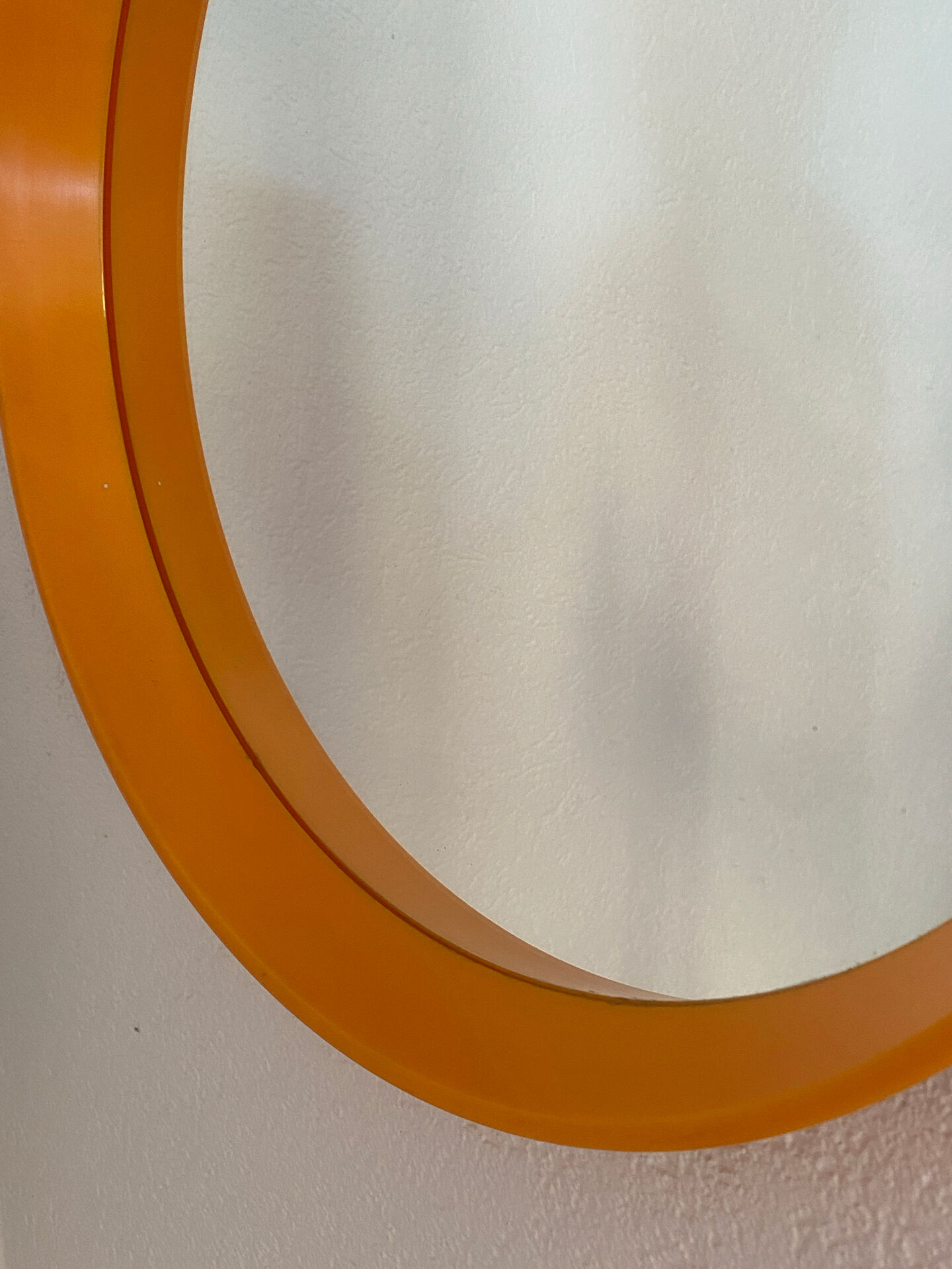 Danish round mirror, made of plastic, 1970s