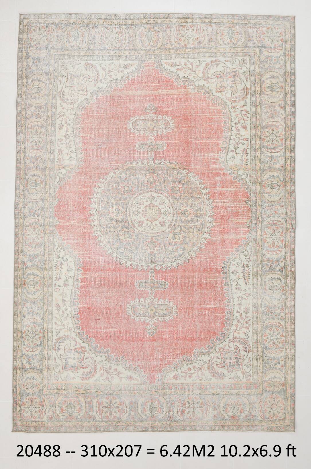 7x10 Soft Red & Beige Persian Area Rug, 207x310Cm