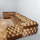 Midcentury modular sofa Laauser vintage 'Earth tones'