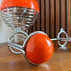 Patère double "Boule" Orange & Chrome  Space Age