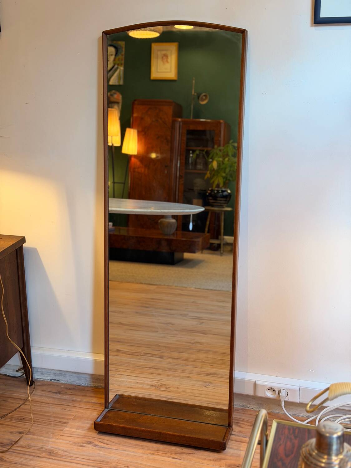 Scandinavian teak full-length mirror from the 1960s.