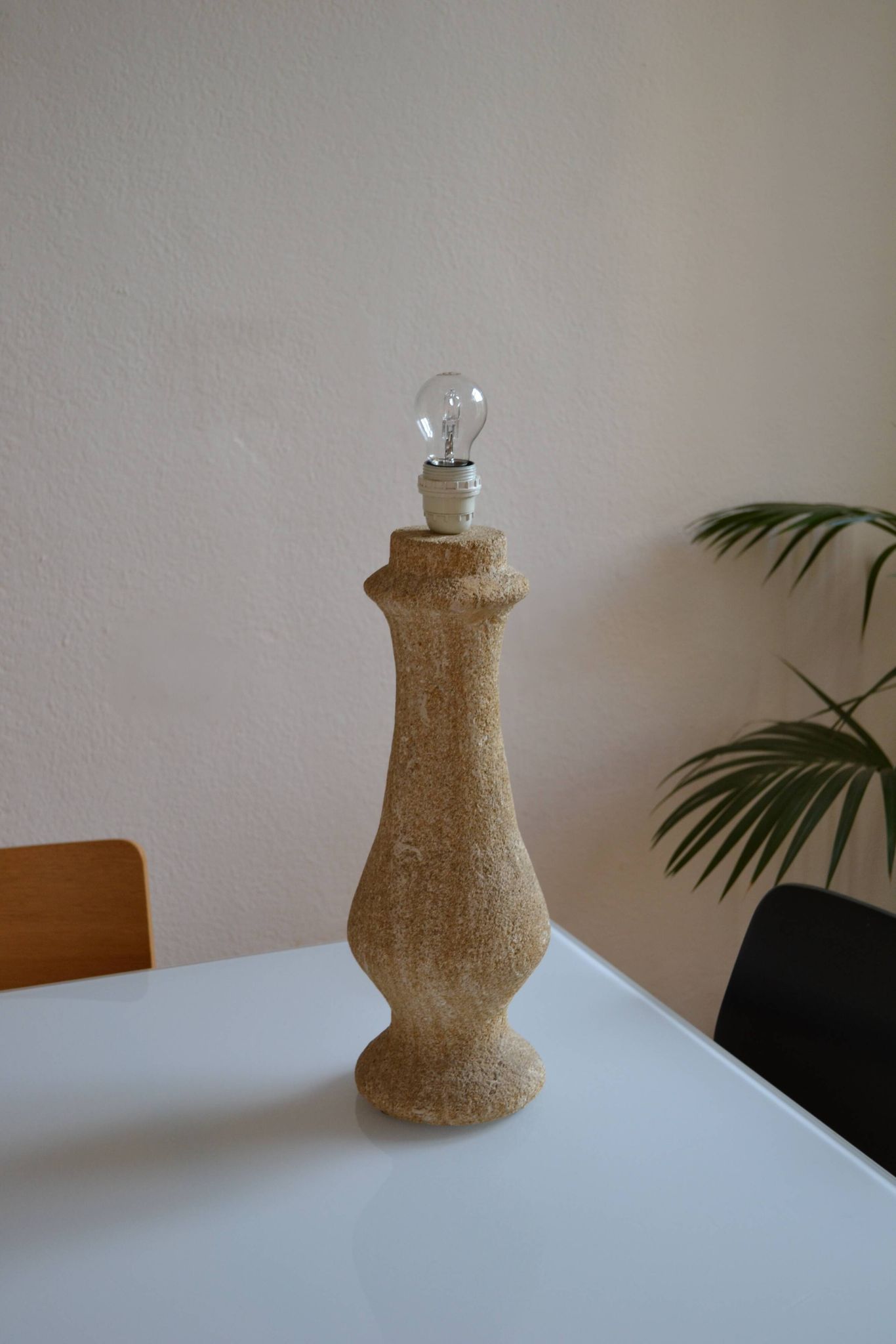 Pied de Lampe Travertin Pierre Design Fratelli Mannelli Albert Tormos